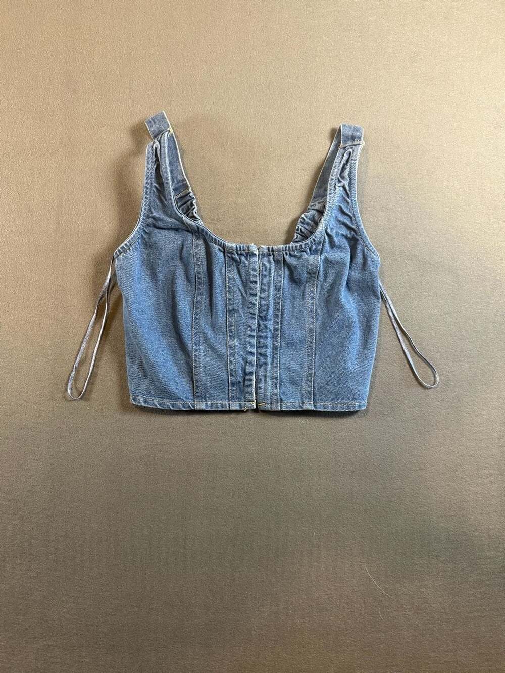 Y2K Lone Star Denim Corset Top Size S Blue Hook And Eye Crop Tank